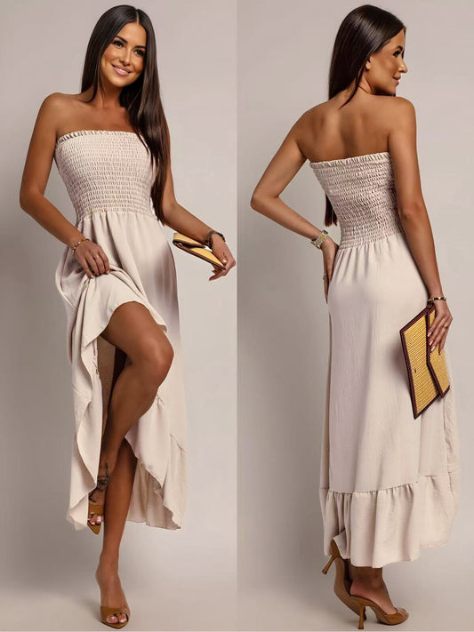 Robe bustier asymétrique femme Élégante & fluide en viscose