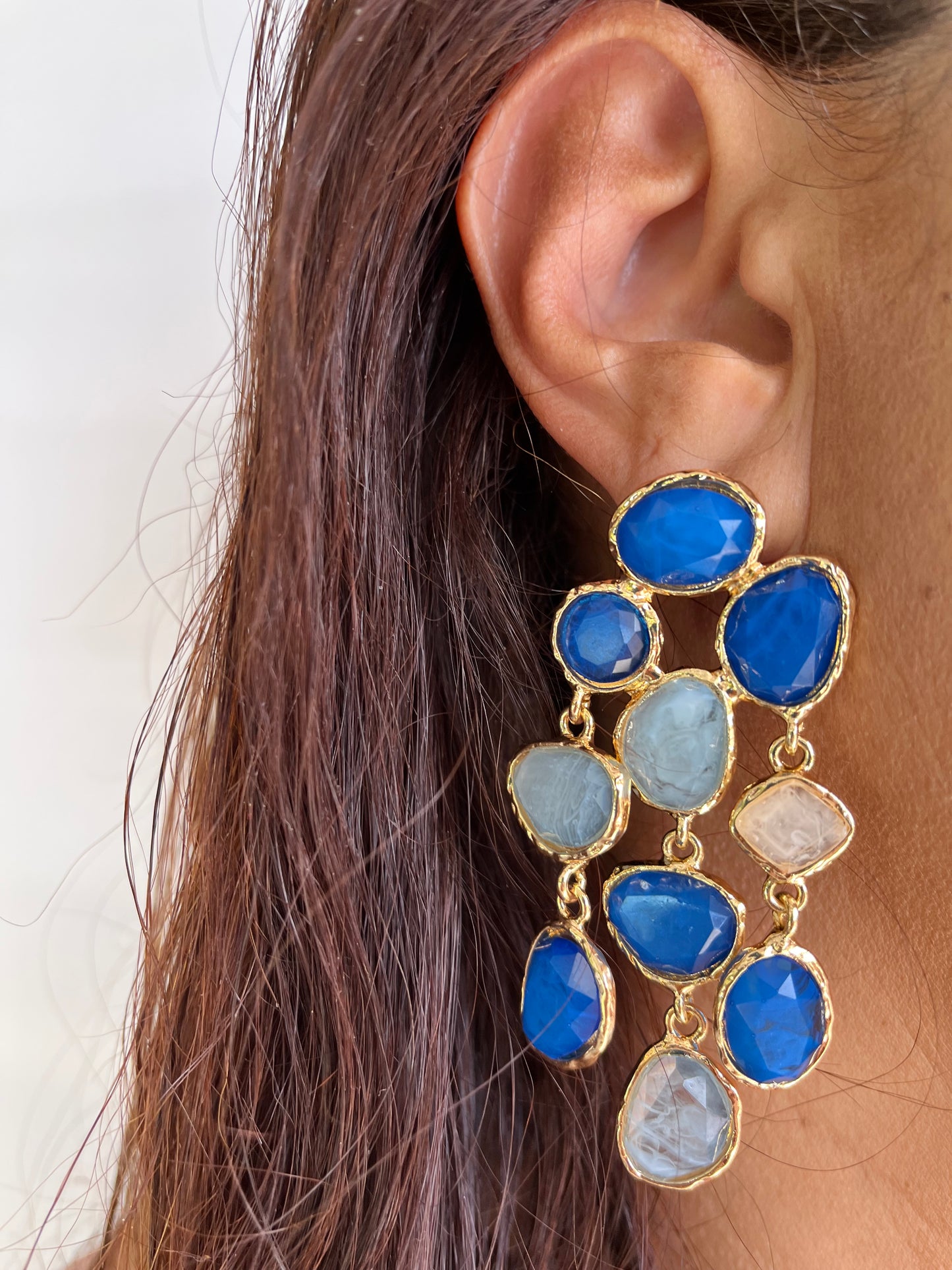 Boucle d’oreille bleu de l’océan