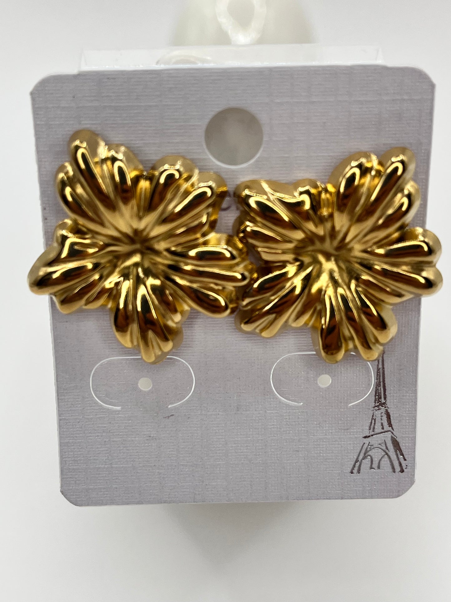 Boucles d’oreilles fleur dorée