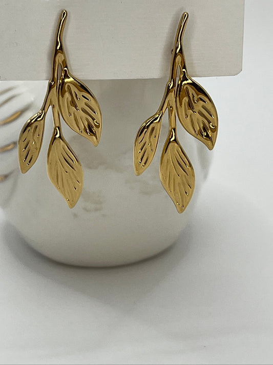Boucles d’oreilles “Branche de feuilles”