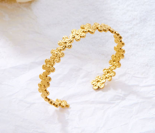 Bracelet ti fleur en acier inoxydable