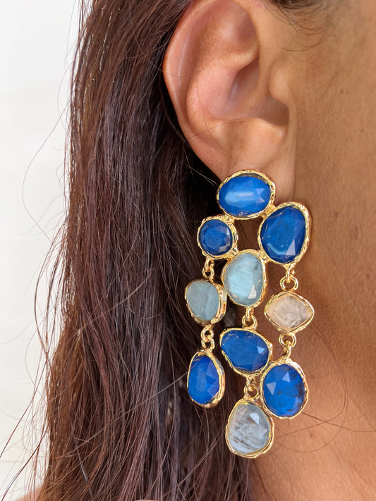 Boucle d’oreille bleu de l’océan