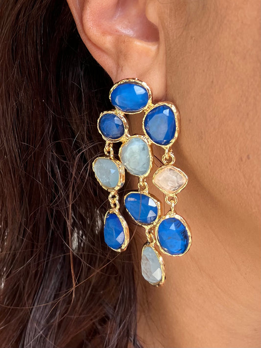 Boucle d’oreille bleu de l’océan