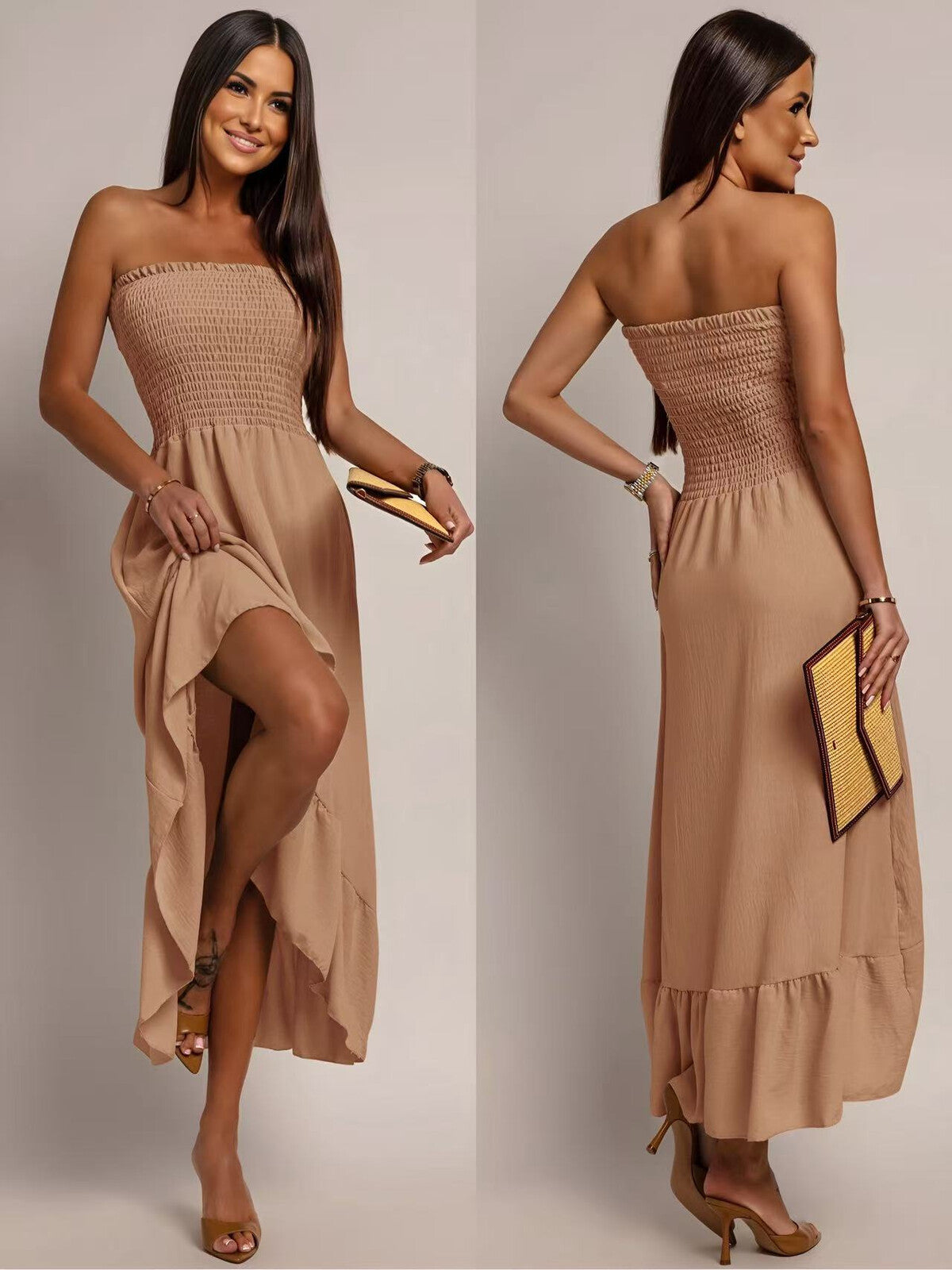 Robe bustier asymétrique femme Élégante & fluide en viscose