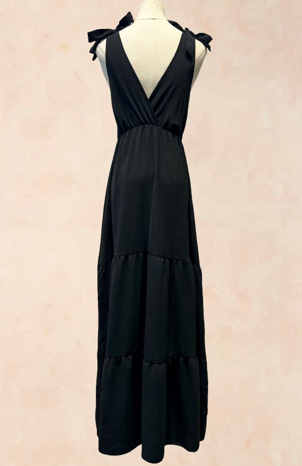 Robe longue à nouer aux épaules - Viscose