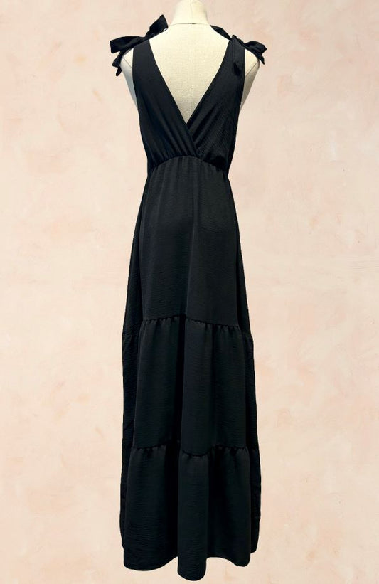Robe longue à nouer aux épaules - Viscose