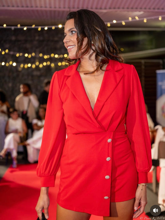 Combinaison short rouge