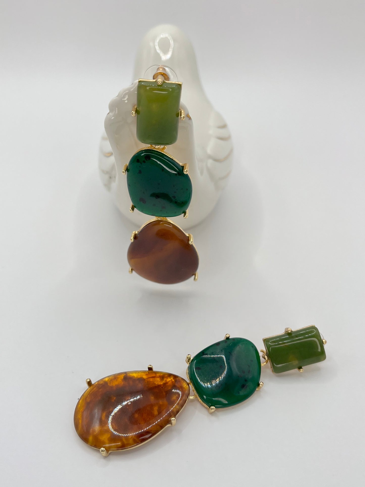 Boucles d’oreilles Trio de pierres