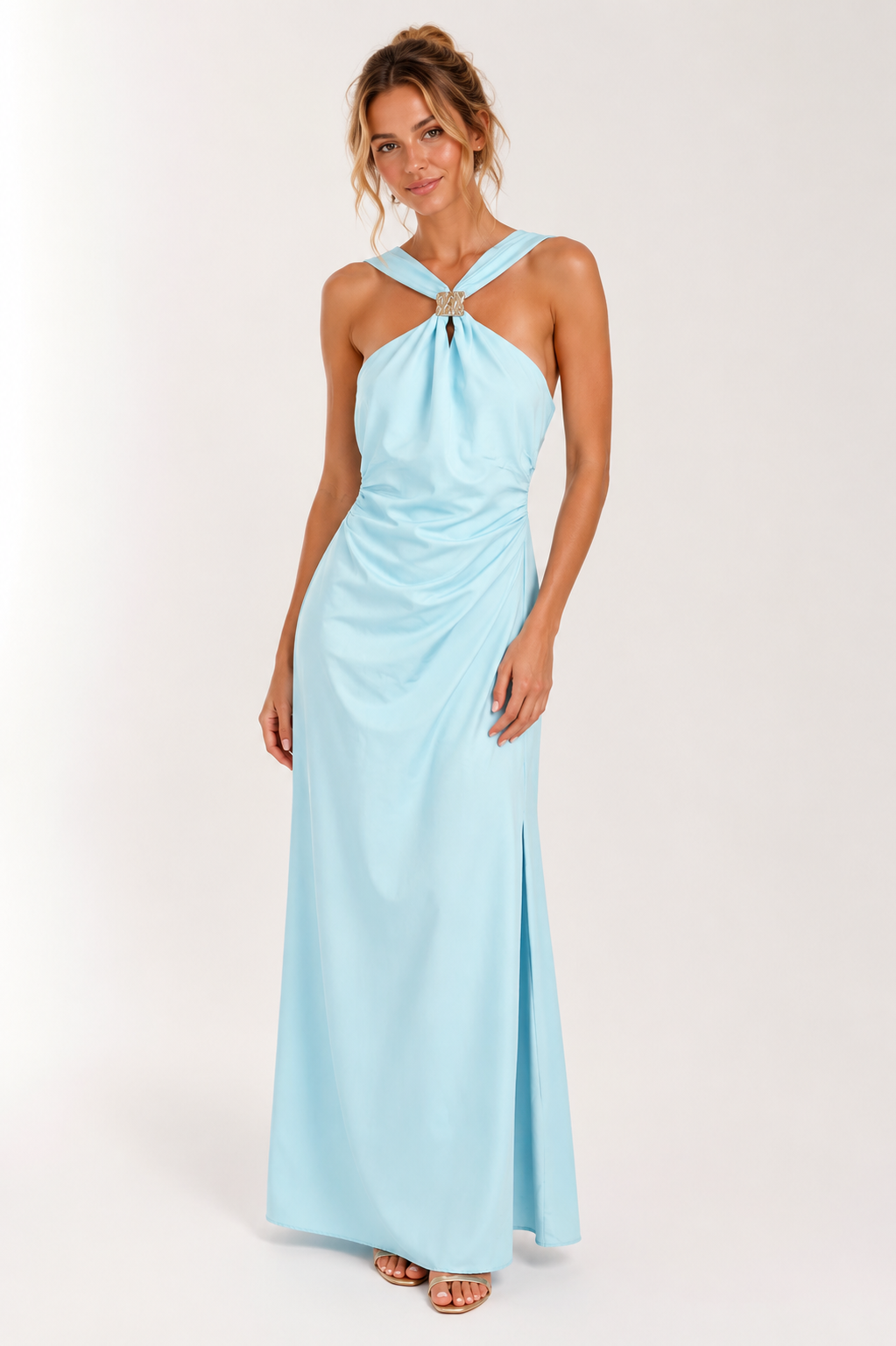 Robe Longue Bleu Turquoise 